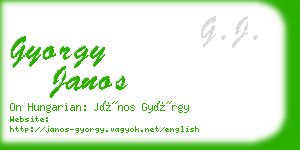 gyorgy janos business card